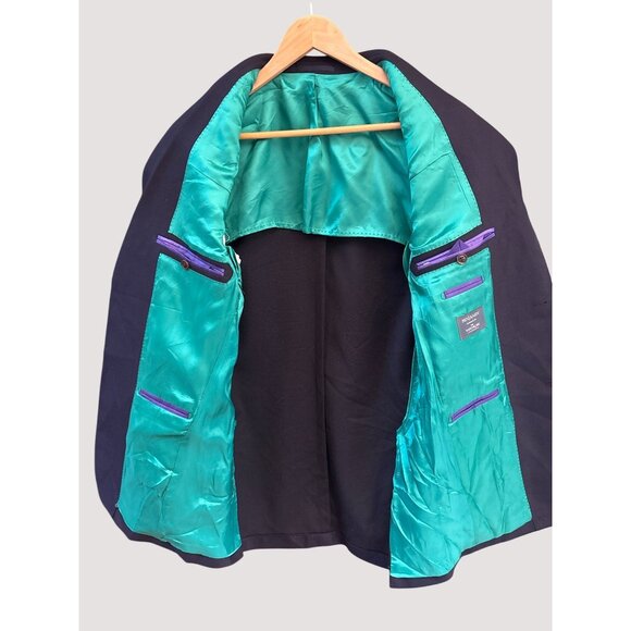 Benjamin Navy Reda Sport Coat Wimbledon Bespoke Tailored Wool Blazer 2 Button - Picture 5 of 7